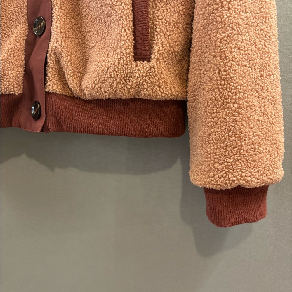 Skies are blue Sherpa Teddy jacket pinks medium women’s fall - Picture 3 of 5